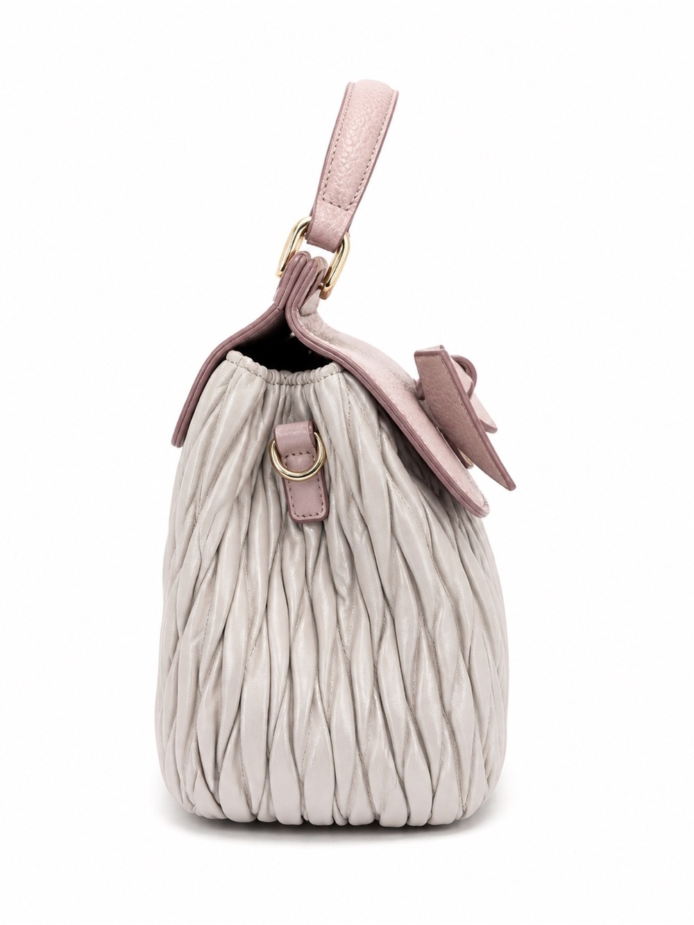 Jill Stuart Bow Pleated Satchel / Top Handle Bag - Picture 7 of 12